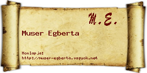 Muser Egberta névjegykártya